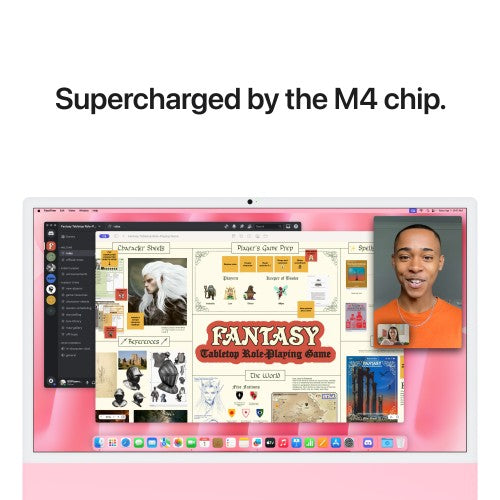 Apple iMac 24-inch with Retina 4.5K display: M4 chip with 8‑core CPU and 8‑core GPU, 16GB, 256GB SSD - Pink