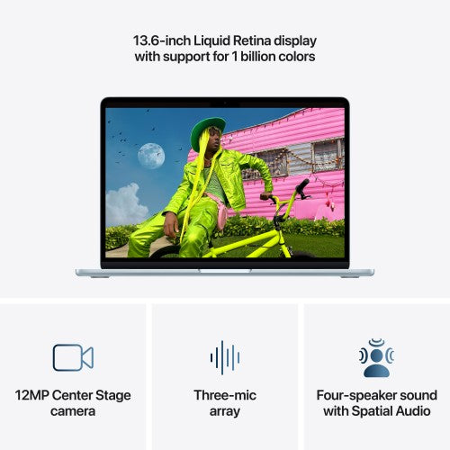 Apple MacBook Air 13-inch : M5 chip with 10‑core CPU and 10‑core GPU, 24GB, 1TB SSD - Sky Blue