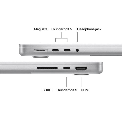 Apple MacBook Pro 14-inch : M5 Pro chip with 15‑core CPU and 16‑core GPU, 24GB, 1TB SSD - Silver