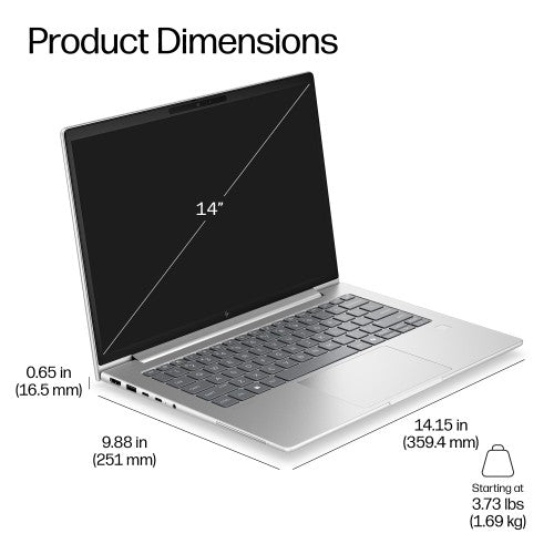 HP EliteBook 6 G2i 14 inch Notebook AI PC Intel Core 5 330 Laptop 35.6 cm (14") WUXGA 16 GB DDR5-SDRAM 512 GB SSD Wi-Fi 7 (802.11be) Windows 11 Pro Silver