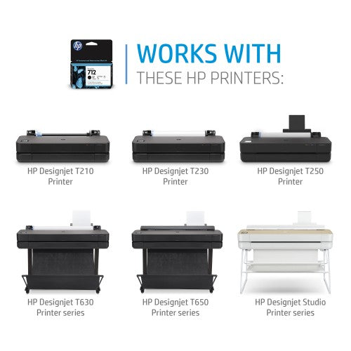 HP 3ED71A/712 Ink cartridge black 80ml for HP DesignJet T 200