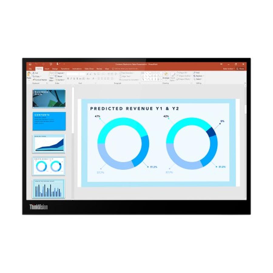 Lenovo ThinkVision M14d LED display 35.6 cm (14") 2240 x 1400 pixels 2.2K Black - GKN Direct