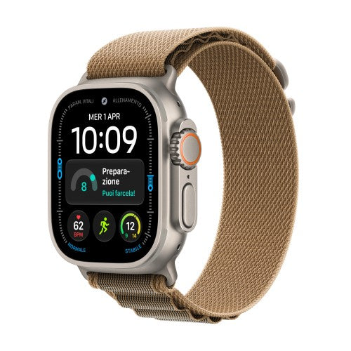 Apple Watch Ultra 4 GPS + Cellular 49mm Natural Titanium Case with Desert Alpine Loop - L