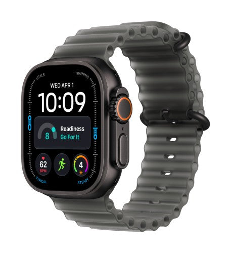 Apple Watch Ultra 4 GPS + Cellular 49mm Black Titanium Case with Translucent Black Ocean Band