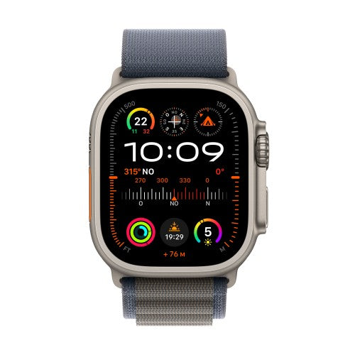Apple Watch Ultra 2 GPS + Cellular, 49mm Titanium Case w/ Blue Alpine Loop - Medium