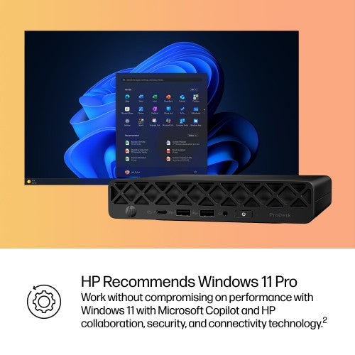 HP ProDesk 4 G1i AI PC Intel Core Ultra 5 235T 16 GB DDR5-SDRAM 512 GB SSD Windows 11 Pro Mini PC Black