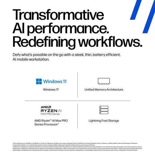 HP ZBook Ultra G1a Copilot+ PC AMD Ryzen AI Max+ PRO PRO 395 Mobile workstation 35.6 cm (14") Touchscreen 2.8K 64 GB LPDDR5x-SDRAM 1 TB SSD Wi-Fi 7 (802.11be) Windows 11 Pro AI Workstation, AI PC Silver