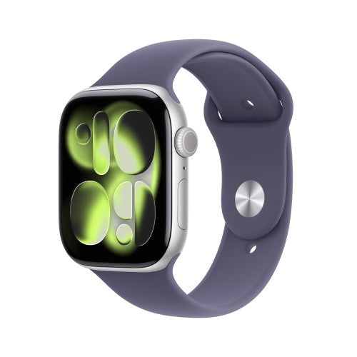 Apple Watch Series 11 GPS 46mm Silver Aluminium Case with Purple Fog Sport Band - M/L