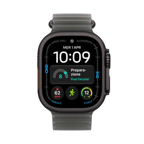 Apple Watch Ultra 4 GPS + Cellular 49mm Black Titanium Case with Translucent Black Ocean Band