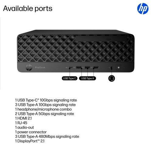 HP ProDesk 4 SFF G1i Desktop AI PC Intel Core Ultra 5 225 16 GB DDR5-SDRAM 512 GB SSD Windows 11 Pro Black