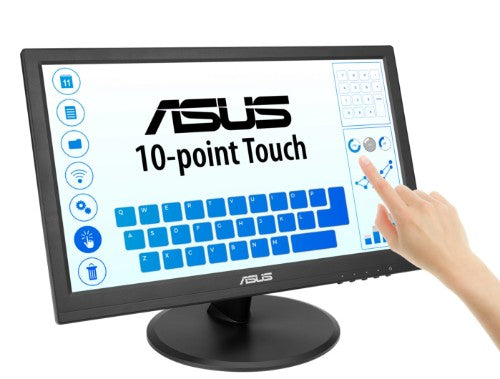 ASUS Touch VT169HE computer monitor 39.6 cm (15.6") 1920 x 1080 pixels Full HD LED Touchscreen Tabletop Black