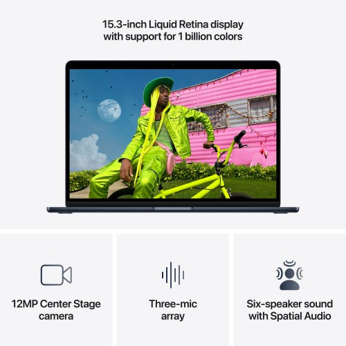 Apple MacBook Air 15-inch : M5 chip with 10‑core CPU and 10‑core GPU, 16GB, 1TB SSD - Midnight