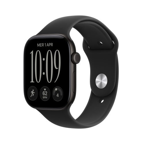 Apple Watch Series 12 GPS + Cellular 46mm Black Aluminium Case with Black Sport Band - M/L