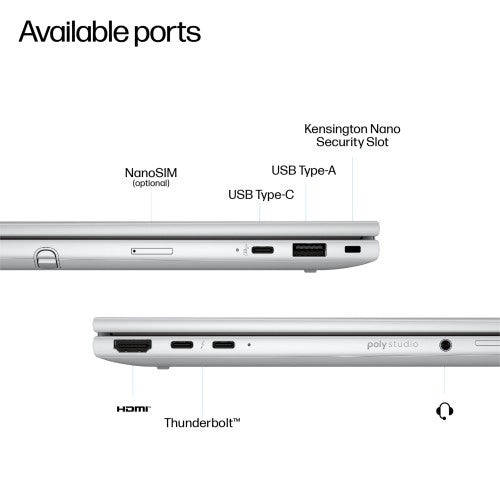 HP EliteBook 8 Flip G1i AI PC Wolf Pro Security Edition Intel Core Ultra 5 225U Hybrid (2-in-1) 33.8 cm (13.3") Touchscreen WUXGA 16 GB LPDDR5x-SDRAM 512 GB SSD Wi-Fi 7 (802.11be) Windows 11 Pro Silver