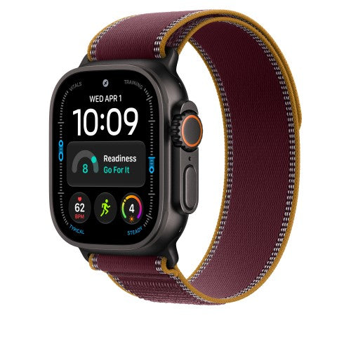 Apple 49mm Burgundy Trail Loop - M/L - Black Titanium Finish
