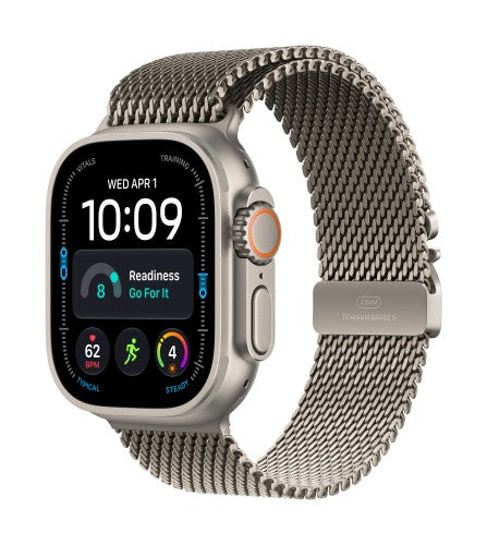 Apple Watch Ultra 4 GPS + Cellular 49mm Natural Titanium Case with Natural Titanium Milanese Loop - M