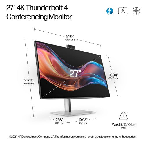 HP Series 7 Pro 27 inch 4K Conferencing Monitor - 727pm