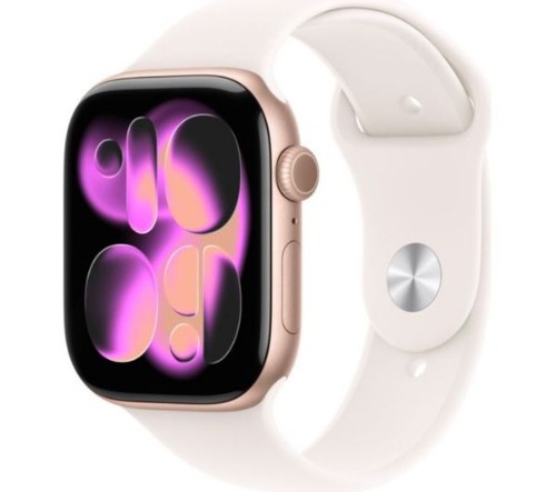 Apple Watch Series 11 GPS 46mm Rose Gold Aluminium Case with Light Blush Sport Band - S/M