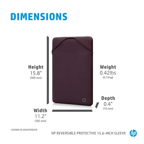 HP Reversible Protective 15.6-inch Silver Laptop Sleeve