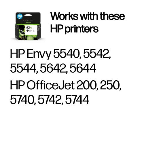 HP C2P05AE/62XL Printhead cartridge black high-capacity, 600 pages ISO/IEC 24711 for HP Envy 5640