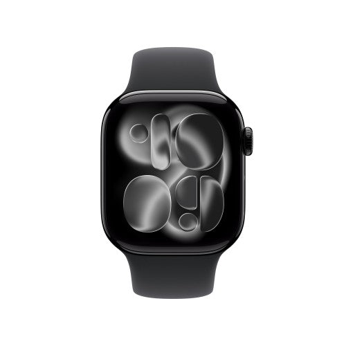Apple Watch Series 11 GPS + Cellular 42mm Jet Black Aluminium Case with Black Sport Band - S/M