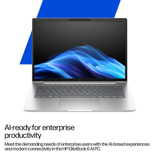 HP EliteBook 6 G1i 13 inch Notebook AI PC Wolf Pro Security Edition Intel Core Ultra 5 225U Laptop 33.8 cm (13.3") Touchscreen WUXGA 16 GB DDR5-SDRAM 512 GB SSD Wi-Fi 7 (802.11be) Windows 11 Pro Silver