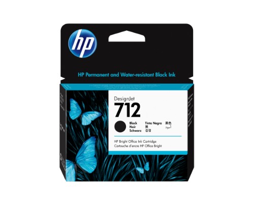 HP 3ED71A/712 Ink cartridge black 80ml for HP DesignJet T 200