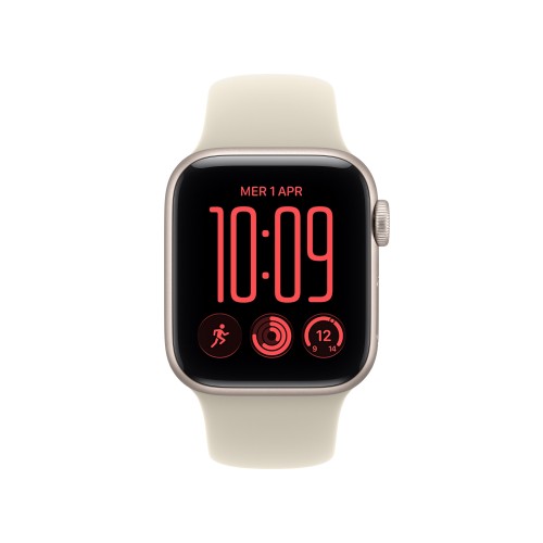 Apple Watch SE (3nd generation) SE 3 GPS 40mm Starlight Aluminium Case with Sand Sport Band - S/M