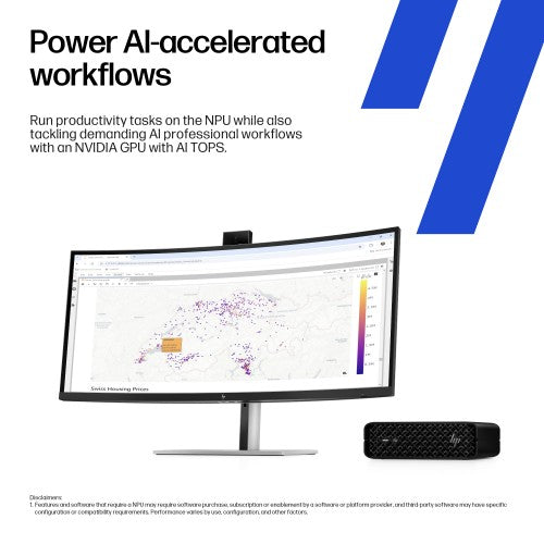 HP DQ6F3ET PC/workstation Intel Core Ultra 7 265 32 GB DDR5-SDRAM 1 TB SSD NVIDIA RTX Pro 2000 Blackwell Windows 11 Pro Mini PC AI Workstation, AI PC Black