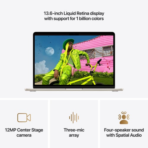 Apple MacBook Air 13-inch : M5 chip with 10‑core CPU and 10‑core GPU, 16GB, 1TB SSD - Starlight