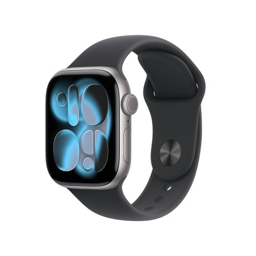 Apple Watch Series 11 GPS + Cellular 42mm Space Grey Aluminium Case with Black Sport Band - S/M