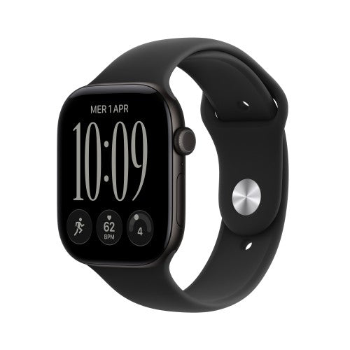 Apple Watch Series 12 GPS 46mm Black Aluminium Case with Black Sport Band - M/L