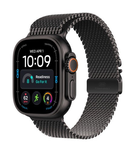 Apple Watch Ultra 4 GPS + Cellular 49mm Black Titanium Case with Black Titanium Milanese Loop - L