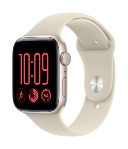 Apple Watch SE (3nd generation) SE 3 GPS 44mm Starlight Aluminium Case with Sand Sport Band - S/M