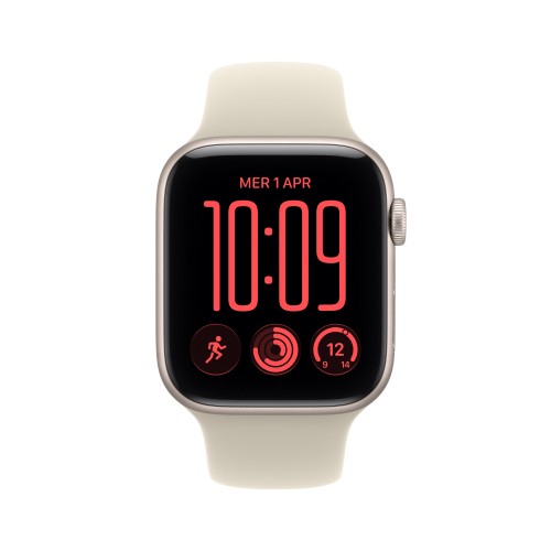 Apple Watch SE (3nd generation) SE 3 GPS 44mm Starlight Aluminium Case with Sand Sport Band - S/M
