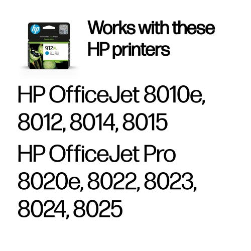 HP 3YL81AE/912XL Ink cartridge cyan high-capacity, 825 pages 9.9ml for HP OJ Pro 8010/e/8020/8020 e