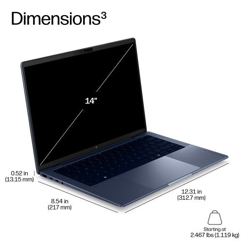 HP EliteBook X G2a 14 inch Notebook Next Gen AI PC Wolf Pro Security Edition Copilot+ PC AMD Ryzen AI 7 PRO Laptop 35.6 cm (14") 3K 32 GB LPDDR5x-SDRAM 512 GB SSD Wi-Fi 7 (802.11be) Windows 11 Pro Blue
