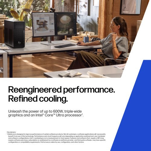 HP Z2 Tower G1i Intel Core Ultra 7 265 32 GB DDR5-SDRAM 1 TB SSD NVIDIA RTX A400 Windows 11 Pro Workstation AI Workstation, AI PC Black