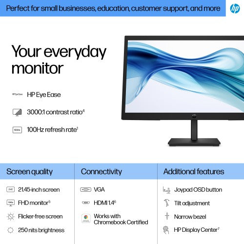 HP Series 3 Pro 21.45 inch FHD Monitor - 322pv