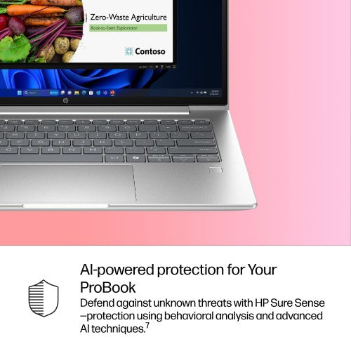 HP ProBook 4 G1i AI Wolf Pro Security Edition Intel Core Ultra 7 255H Laptop 35.6 cm (14") WUXGA 32 GB DDR5-SDRAM 1 TB SSD Wi-Fi 7 (802.11be) Windows 11 Pro AI PC Silver