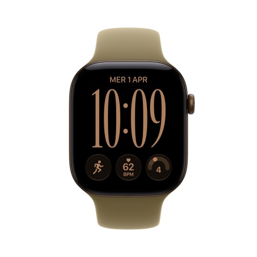 Apple Watch Series 12 GPS + Cellular 46mm Dark Bronze Aluminium Case with Olive Sport Band - M/L