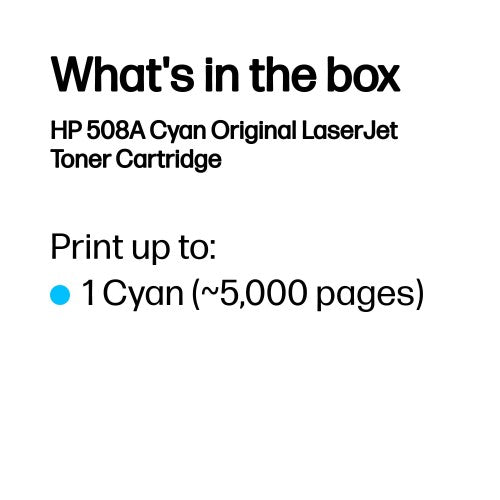 HP CF361A/508A Toner cartridge cyan, 5K pages ISO/IEC 19798 for HP CLJ M 552