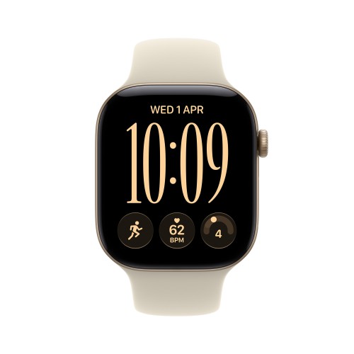 Apple Watch Series 12 GPS + Cellular 42mm Light Gold Aluminium Case with Sand Sport Band - M/L
