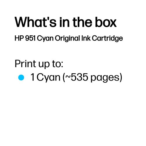 HP CN050AE/951 Ink cartridge cyan, 700 pages ISO/IEC 24711 8,5ml for HP OfficeJet Pro 8100/8610/8620