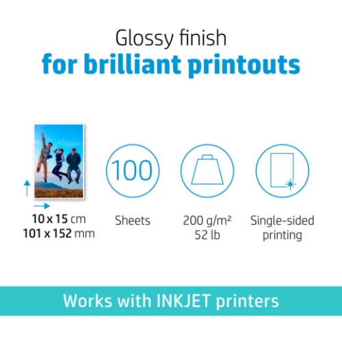 HP Everyday Photo Paper Glossy 200 g/m2 10 x 15 cm (101 x 152 mm) 100 sheets