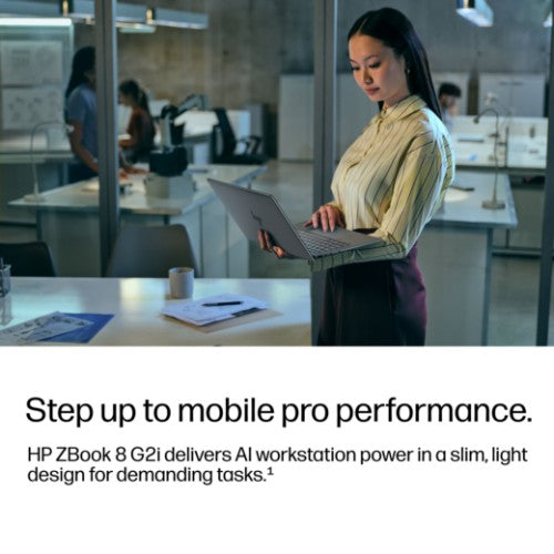 HP ZBook 8 G2i 14 Copilot+ PC Intel Core Ultra 7 356H Mobile workstation 35.6 cm (14") WUXGA 48 GB DDR5-SDRAM 1 TB SSD NVIDIA RTX PRO 500 Blackwell Wi-Fi 7 (802.11be) Windows 11 Pro AI Workstation, AI PC Silver