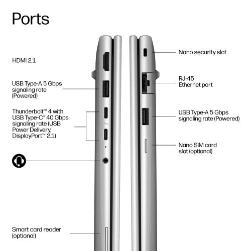 HP EliteBook 6 G2i 14 inch Notebook AI PC Intel Core 7 360 Laptop 35.6 cm (14") WUXGA 16 GB DDR5-SDRAM 512 GB SSD Wi-Fi 7 (802.11be) Windows 11 Pro Silver
