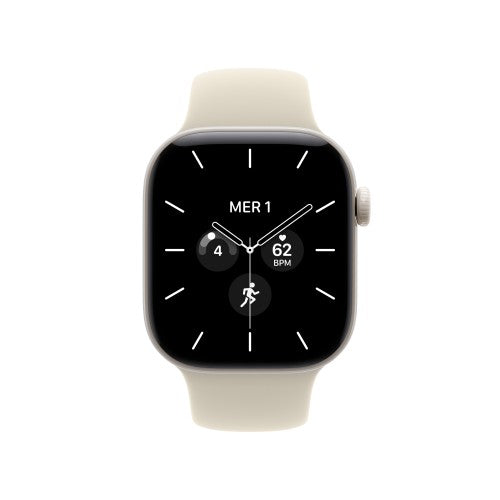 Apple Watch Series 12 GPS + Cellular 42mm Pearl White Ceramic Case with Sand Sport Band - S/M