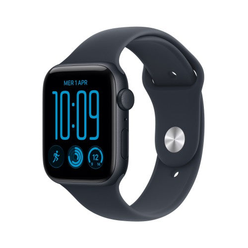 Apple Watch SE (3nd generation) SE 3 GPS 44mm Midnight Aluminium Case with Navy Blue Sport Band - S/M