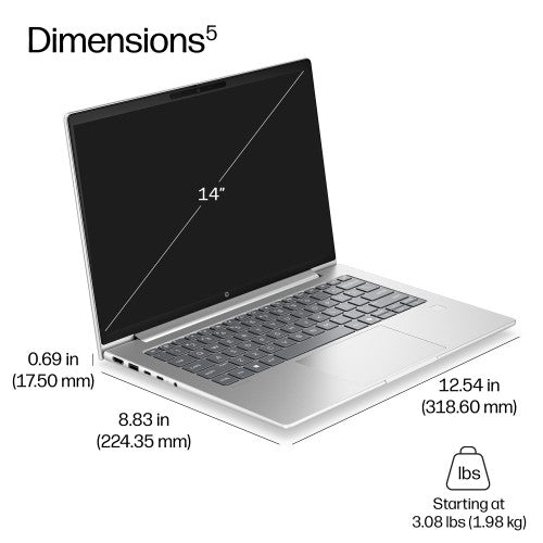 HP ProBook 4 G2i 14 inch Notebook Next Gen AI PC Wolf Pro Security Edition Copilot+ PC Intel Core Ultra 7 Laptop 35.6 cm (14") WUXGA 16 GB DDR5-SDRAM 512 GB SSD Wi-Fi 7 (802.11be) Windows 11 Pro Silver